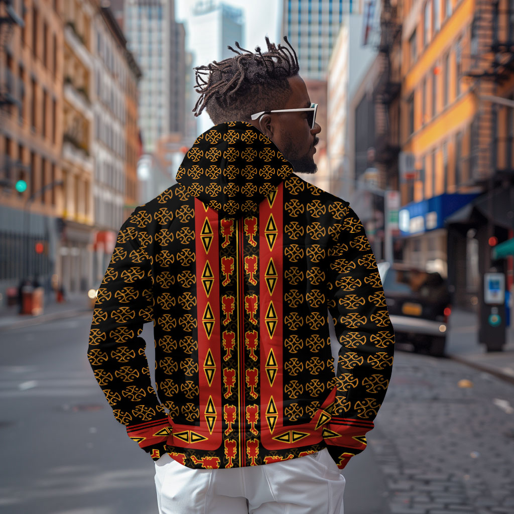 Cameroon Toghu Heritage Hoodie Traditional Bamenda Pattern In African