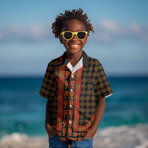 Cameroon Toghu Heritage Kid Hawaiian Shirt Traditional Bamenda Pattern In African