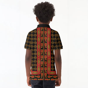 Cameroon Toghu Heritage Kid Polo Shirt Traditional Bamenda Pattern In African
