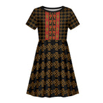 Cameroon Toghu Heritage Kid Short Sleeve Dress Traditional Bamenda Pattern In African