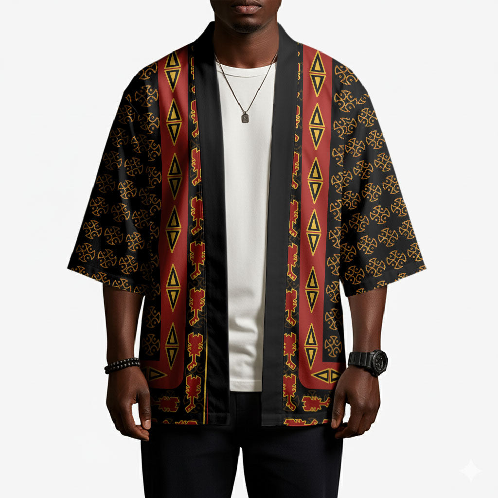 Cameroon Toghu Heritage Kimono Traditional Bamenda Pattern In African