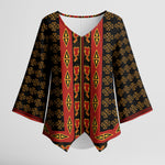 Cameroon Toghu Heritage Kimono Sleeve Blouse Traditional Bamenda Pattern In African