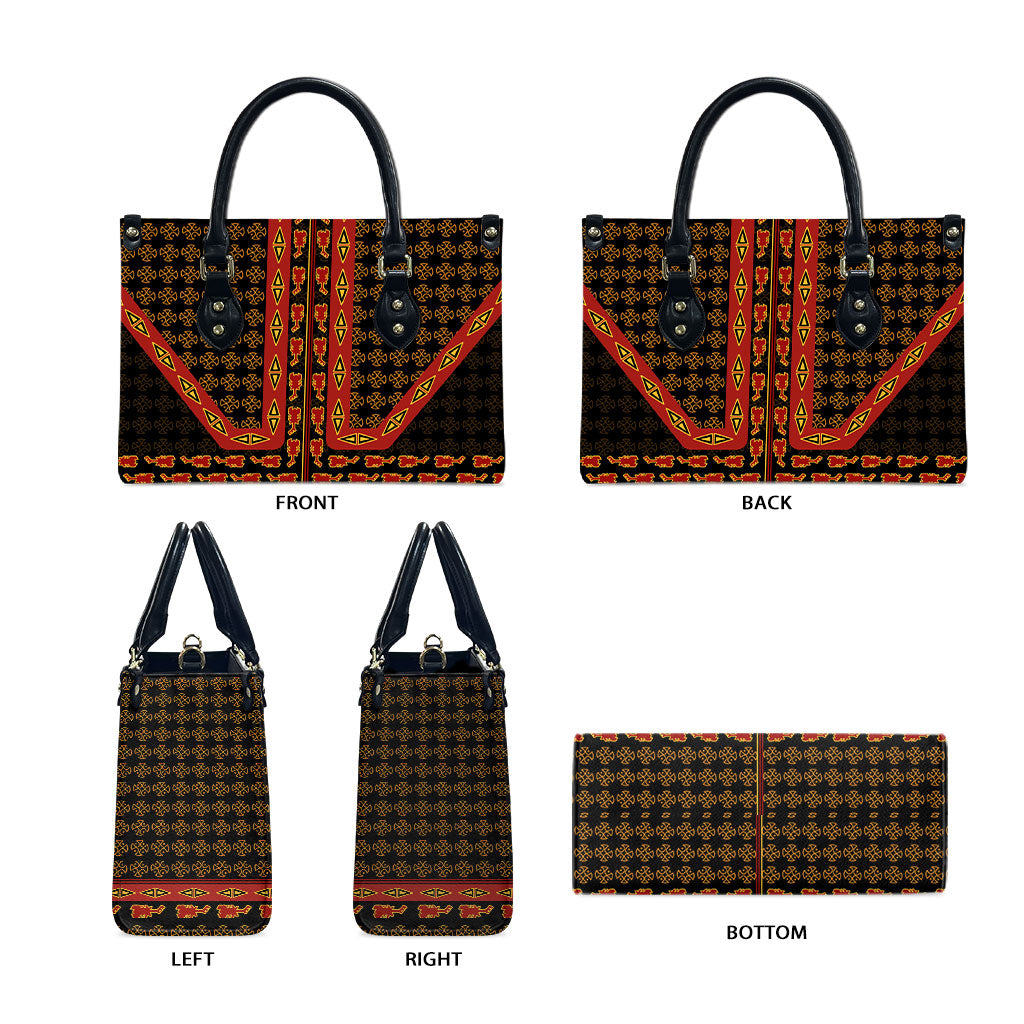 Cameroon Toghu Heritage Leather Bag Traditional Bamenda Pattern In African