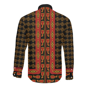 Cameroon Toghu Heritage Long Sleeve Button Shirt Traditional Bamenda Pattern In African