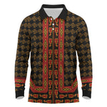 Cameroon Toghu Heritage Long Sleeve Polo Shirt Traditional Bamenda Pattern In African