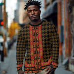 Cameroon Toghu Heritage Long Sleeve Shirt Traditional Bamenda Pattern In African