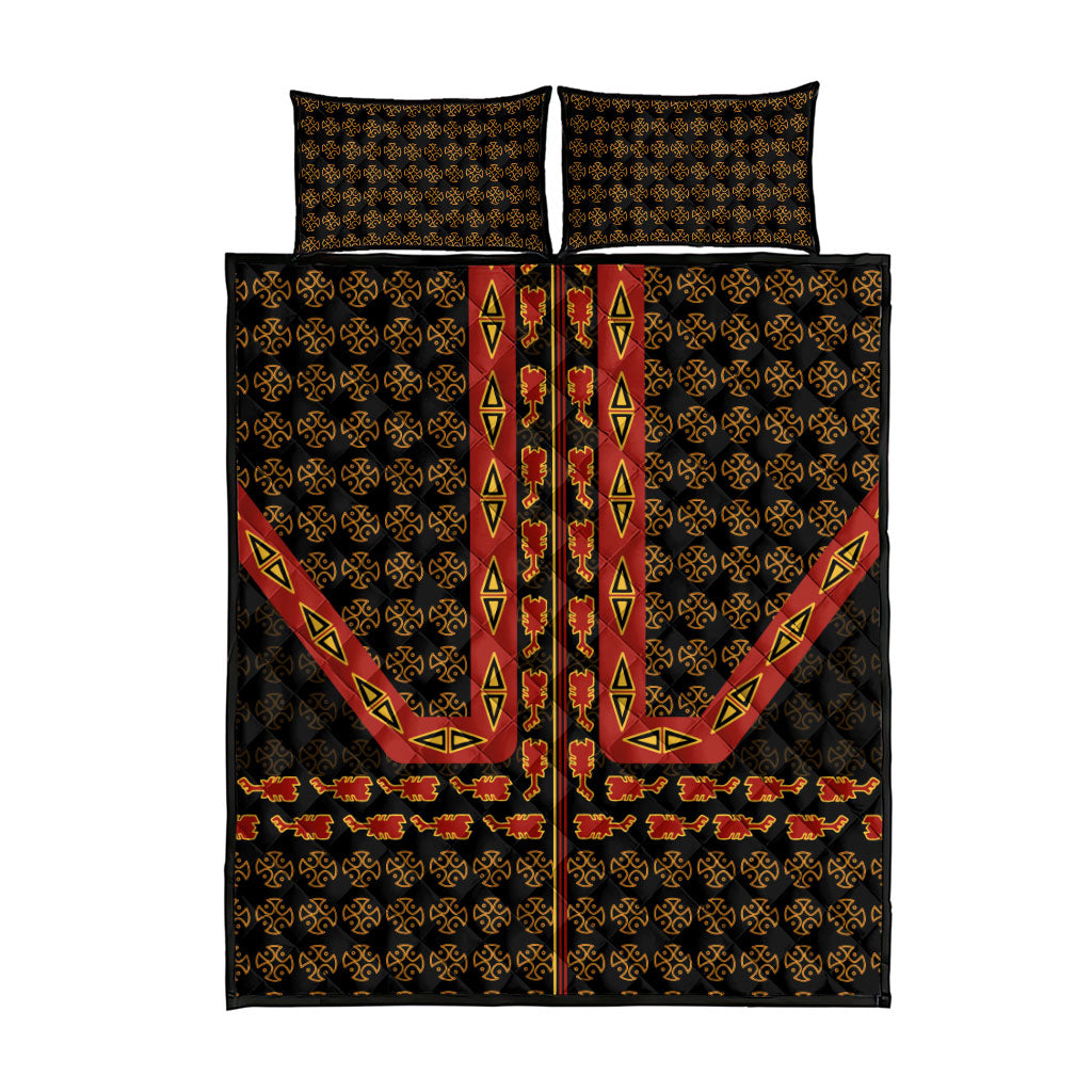 Cameroon Toghu Heritage Quilt Bed Set Traditional Bamenda Pattern In African