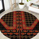 Cameroon Toghu Heritage Round Carpet Traditional Bamenda Pattern In African