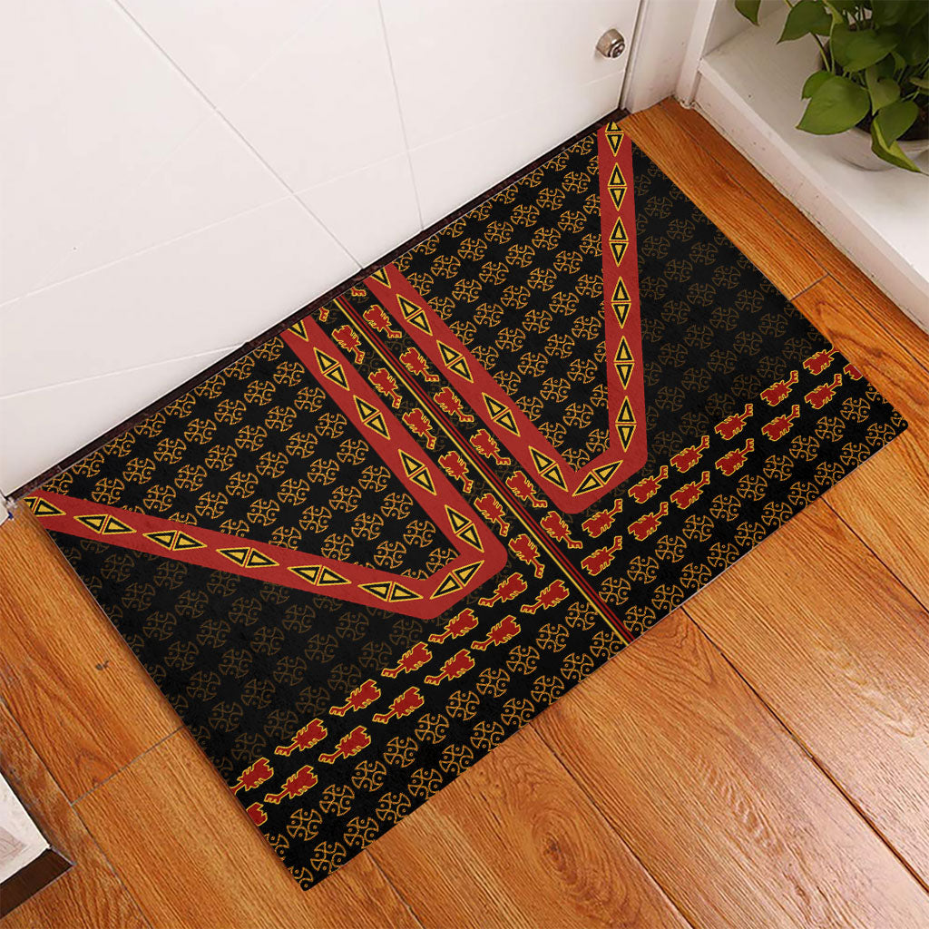 Cameroon Toghu Heritage Rubber Doormat Traditional Bamenda Pattern In African
