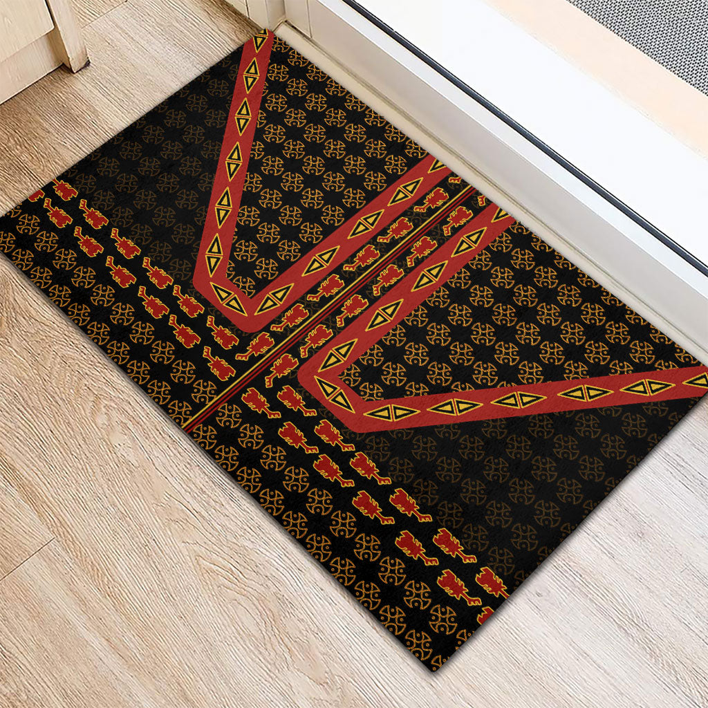 Cameroon Toghu Heritage Rubber Doormat Traditional Bamenda Pattern In African