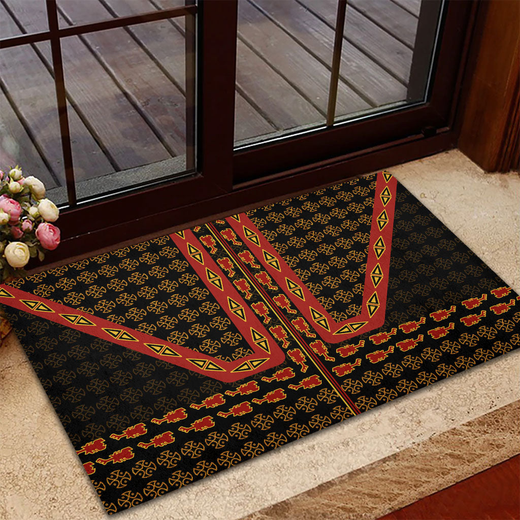 Cameroon Toghu Heritage Rubber Doormat Traditional Bamenda Pattern In African