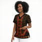 Cameroon Toghu Heritage Scrub Top Traditional Bamenda Pattern In African