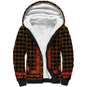 Cameroon Toghu Heritage Sherpa Hoodie Traditional Bamenda Pattern In African
