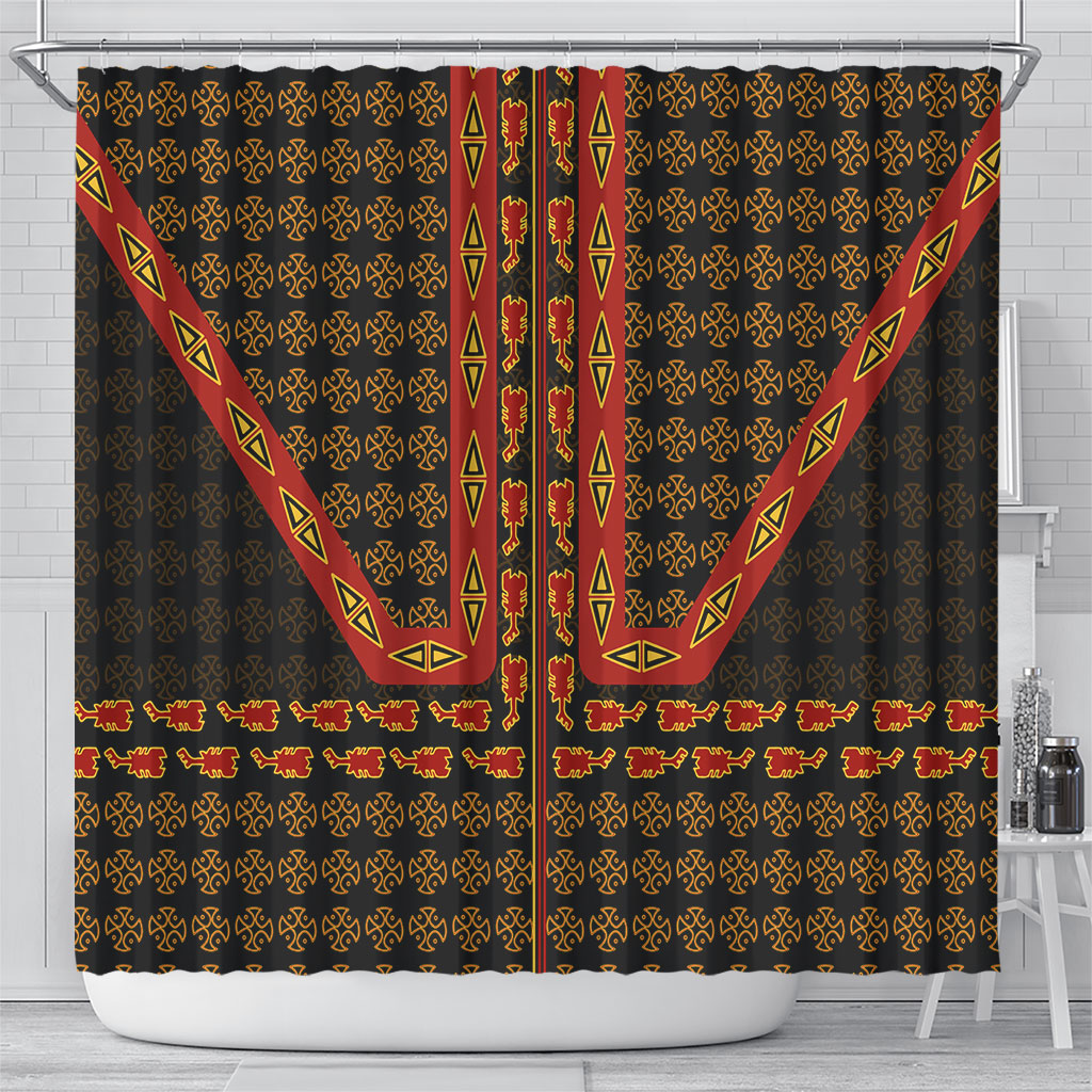 Cameroon Toghu Heritage Shower Curtain Traditional Bamenda Pattern In African