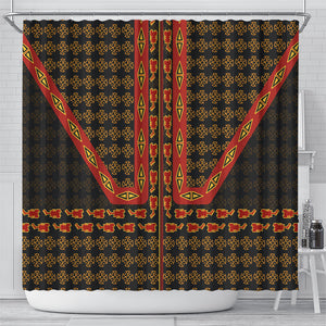 Cameroon Toghu Heritage Shower Curtain Traditional Bamenda Pattern In African