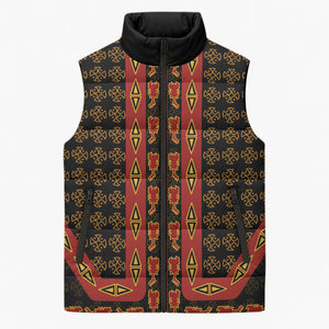Cameroon Toghu Heritage Sleeveless Puffer Jacket Traditional Bamenda Pattern In African