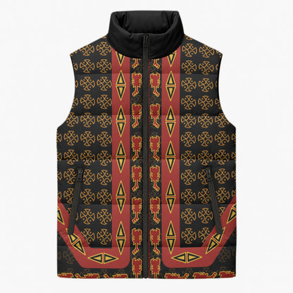 Cameroon Toghu Heritage Sleeveless Puffer Jacket Traditional Bamenda Pattern In African