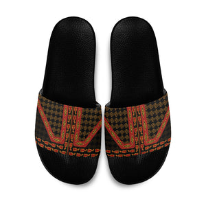 Cameroon Toghu Heritage Slide Sandals Traditional Bamenda Pattern In African