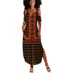 Cameroon Toghu Heritage Summer Maxi Dress Traditional Bamenda Pattern In African