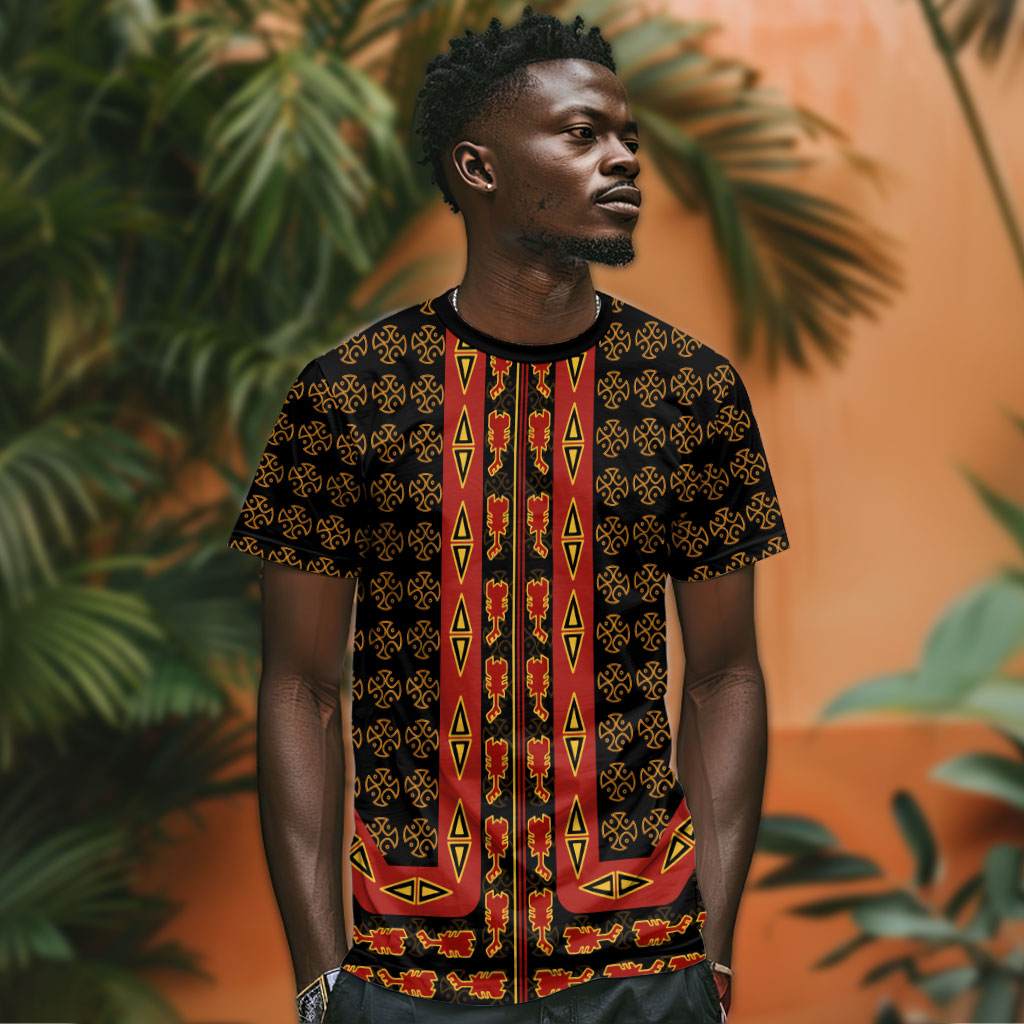 Cameroon Toghu Heritage T shirt Traditional Bamenda Pattern In African
