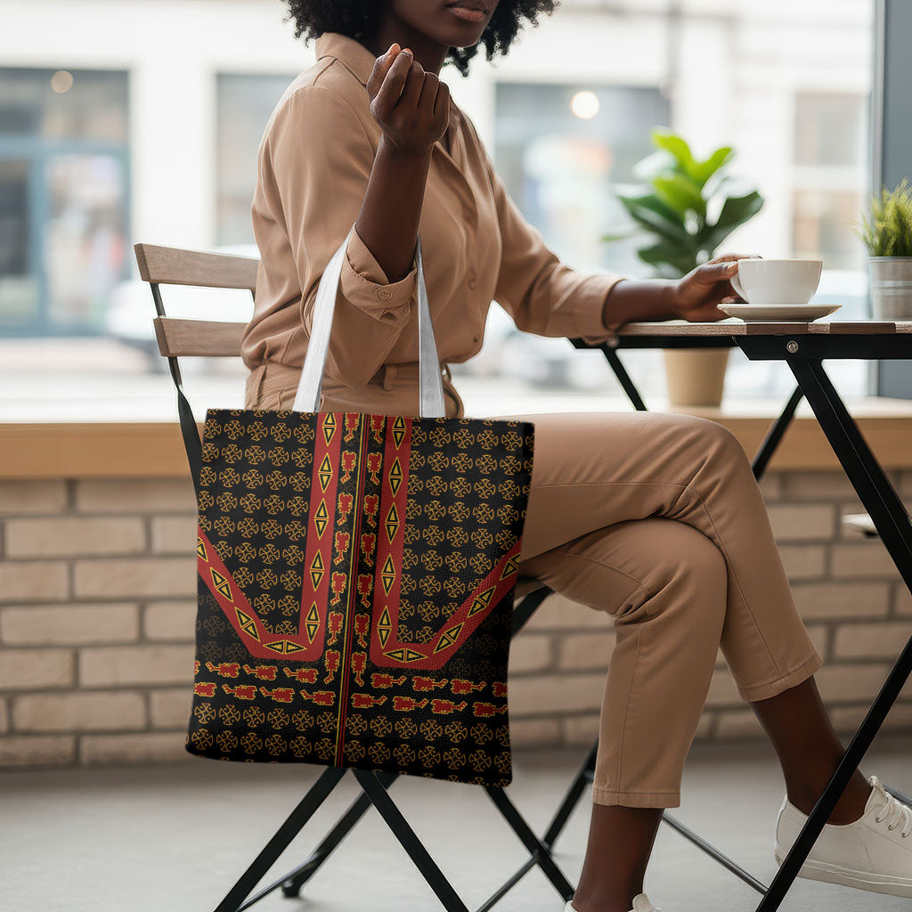 Cameroon Toghu Heritage Tote Bag Traditional Bamenda Pattern In African
