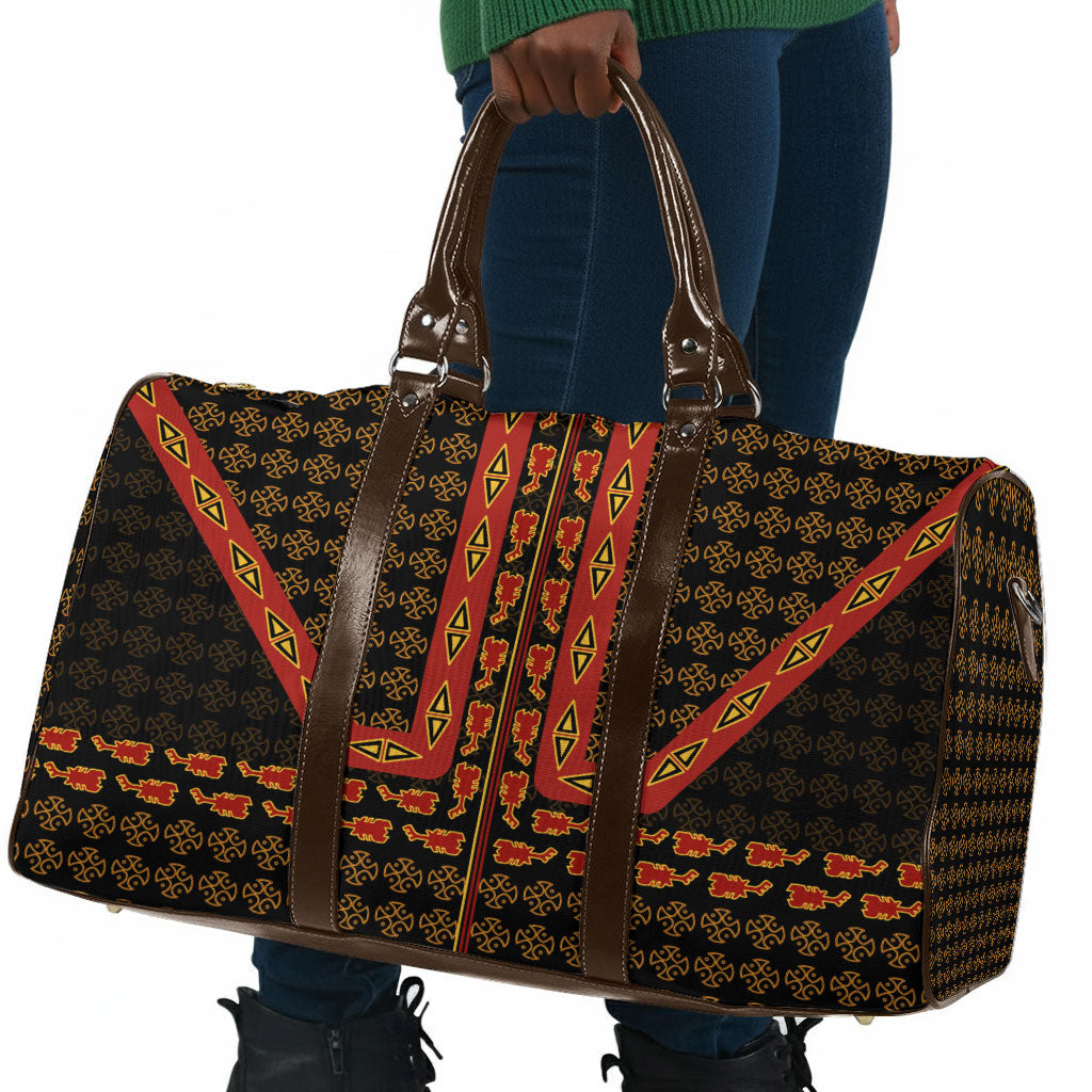 Cameroon Toghu Heritage Travel Bag Traditional Bamenda Pattern In African