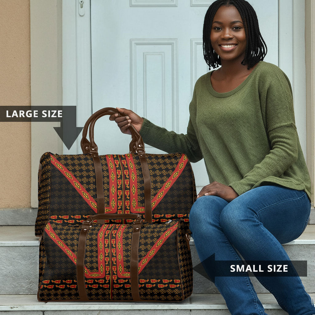 Cameroon Toghu Heritage Travel Bag Traditional Bamenda Pattern In African