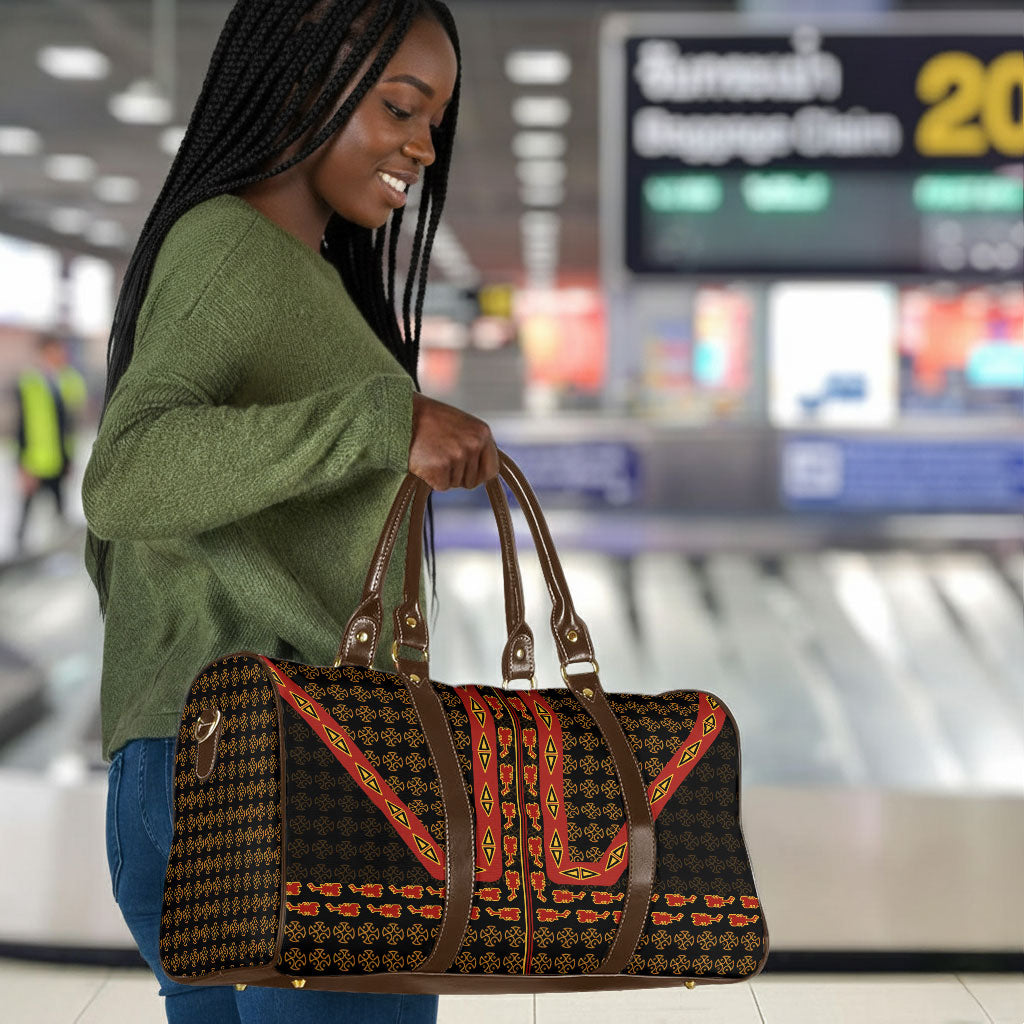 Cameroon Toghu Heritage Travel Bag Traditional Bamenda Pattern In African