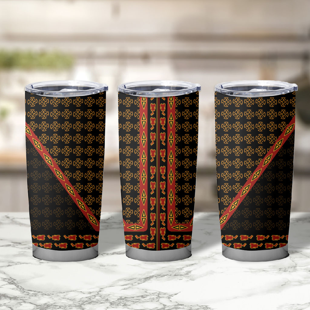 Cameroon Toghu Heritage Tumbler Cup Traditional Bamenda Pattern In African