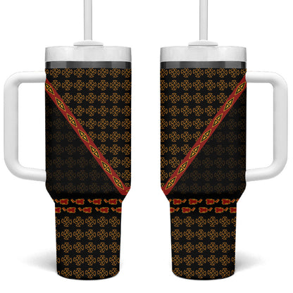 Cameroon Toghu Heritage Tumbler With Handle Traditional Bamenda Pattern In African