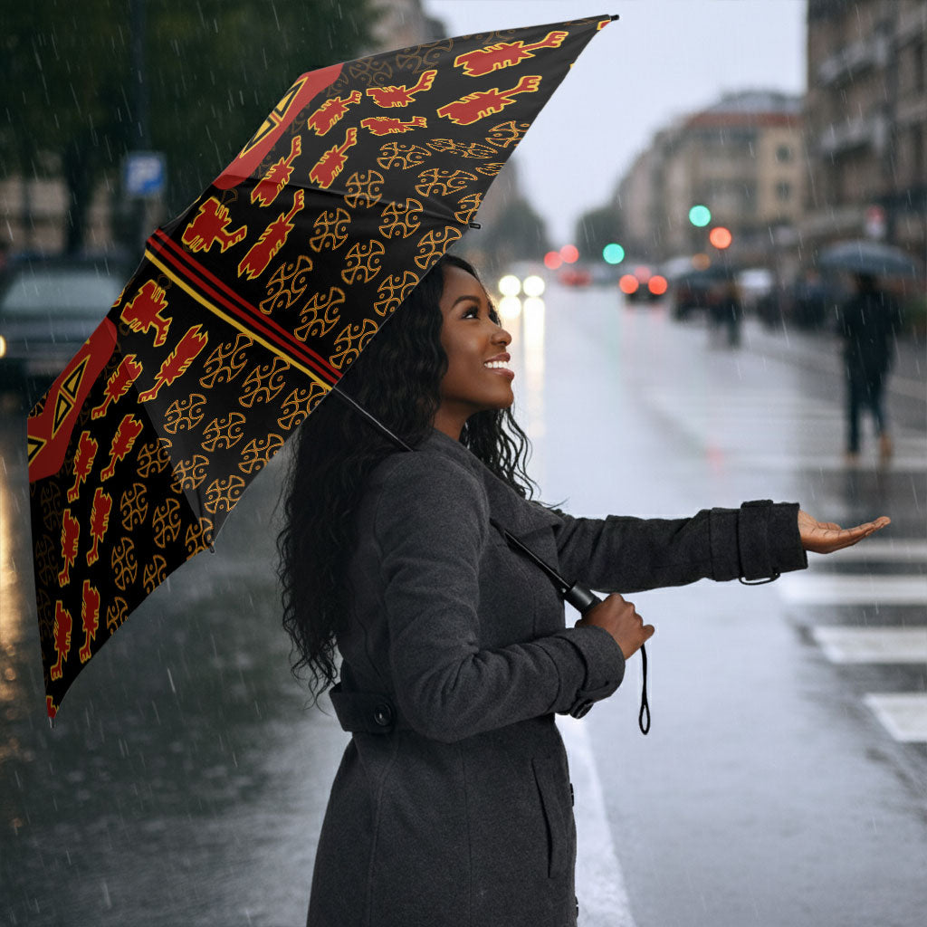 Cameroon Toghu Heritage Umbrella Traditional Bamenda Pattern In African