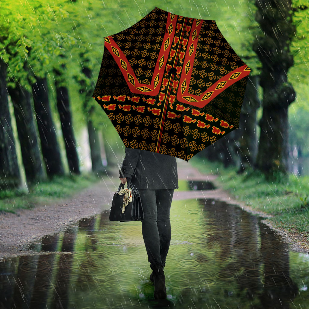 Cameroon Toghu Heritage Umbrella Traditional Bamenda Pattern In African