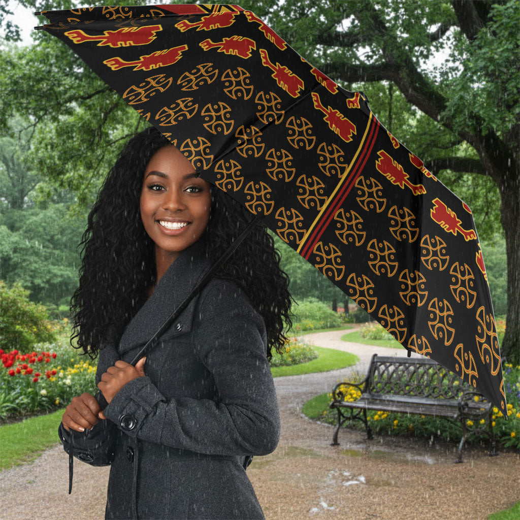 Cameroon Toghu Heritage Umbrella Traditional Bamenda Pattern In African