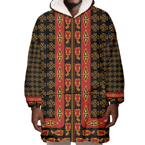 Cameroon Toghu Heritage Wearable Blanket Hoodie Traditional Bamenda Pattern In African