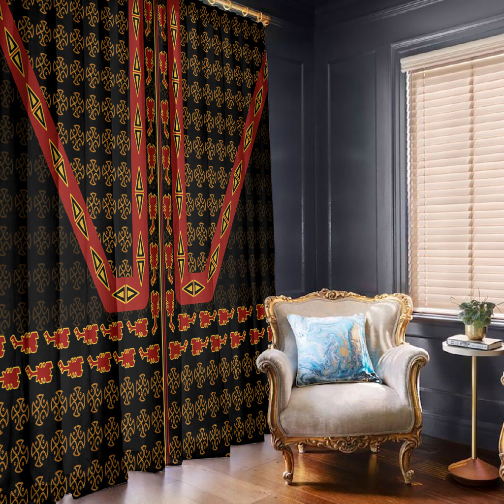 Cameroon Toghu Heritage Window Curtain Traditional Bamenda Pattern In African