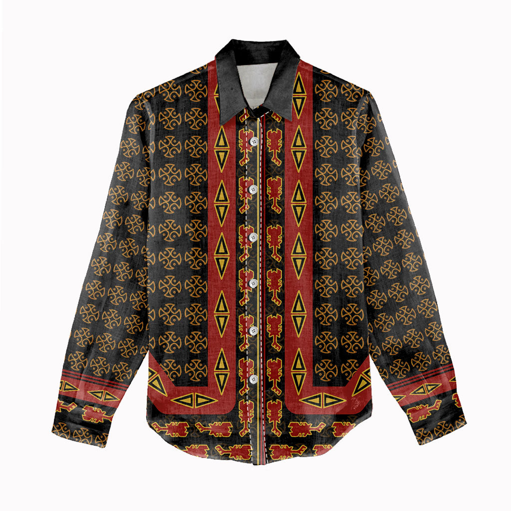 Cameroon Toghu Heritage Women Casual Shirt Traditional Bamenda Pattern In African