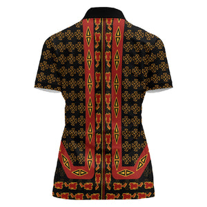 Cameroon Toghu Heritage Women Polo Shirt Traditional Bamenda Pattern In African