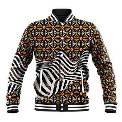 Cameroon Toghu Bamenda Baseball Jacket African Traditional Art
