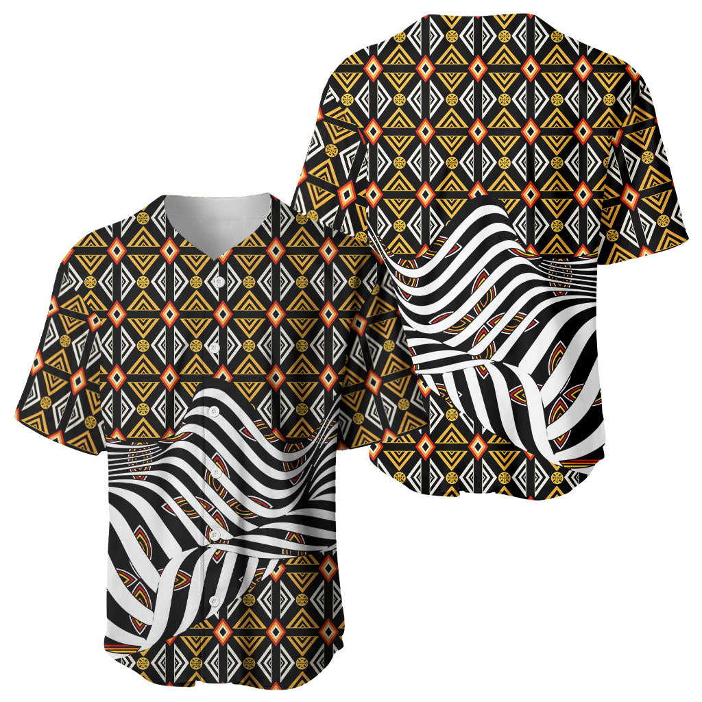Cameroon Toghu Bamenda Baseball Jersey African Traditional Art