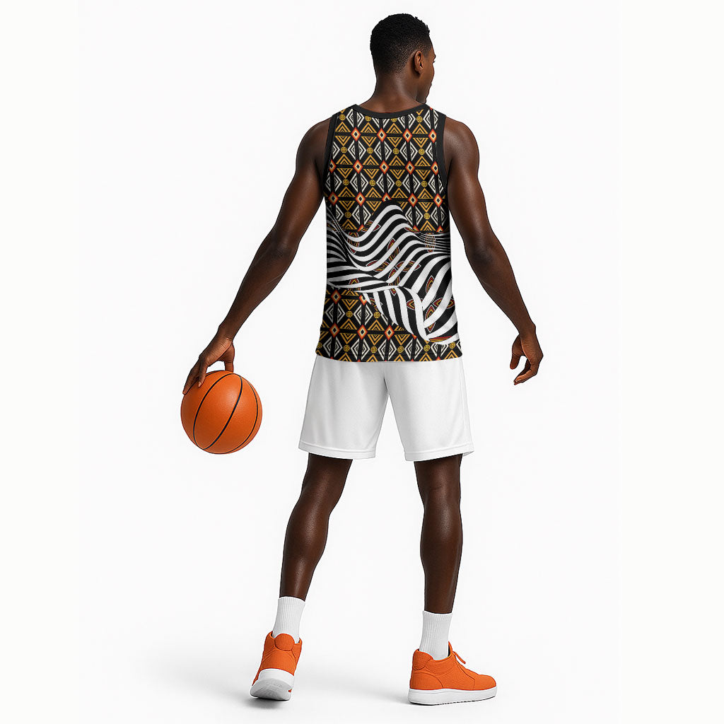 Cameroon Toghu Bamenda Basketball Jersey African Traditional Art