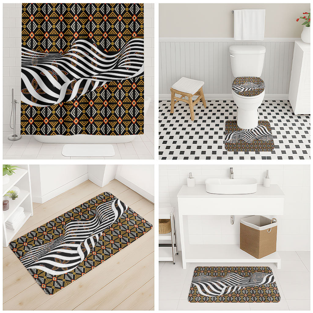 Cameroon Toghu Bamenda Bathroom Set African Traditional Art