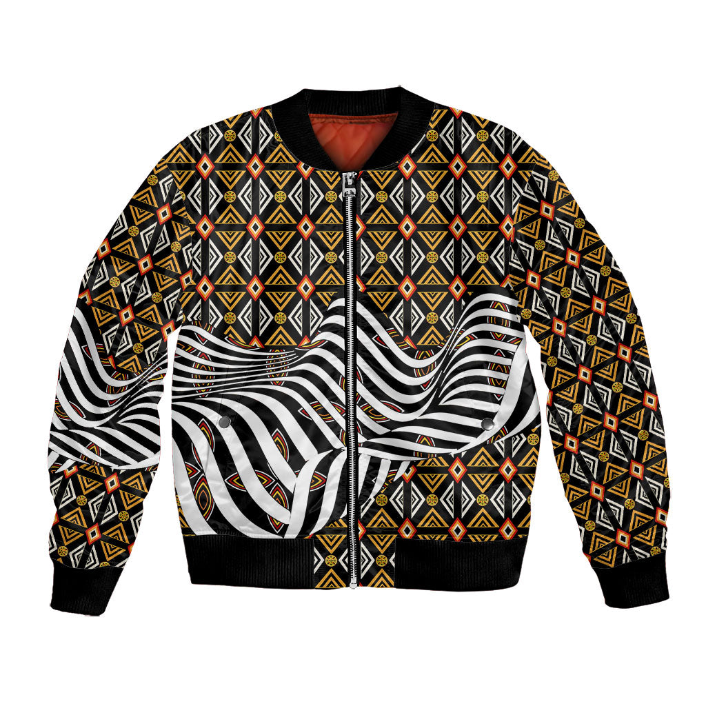 Cameroon Toghu Bamenda Bomber Jacket African Traditional Art