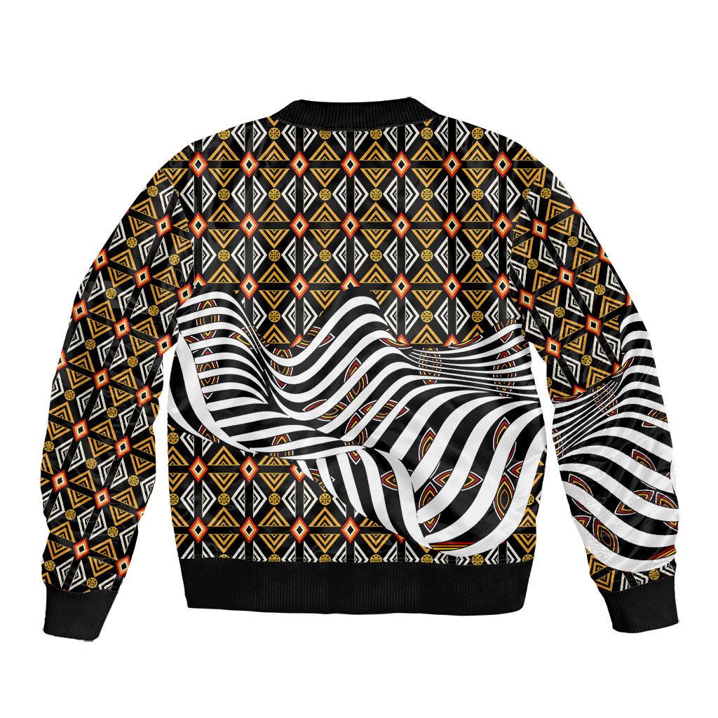 Cameroon Toghu Bamenda Bomber Jacket African Traditional Art
