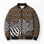 Cameroon Toghu Bamenda Bomber Puffer Jacket African Traditional Art