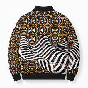 Cameroon Toghu Bamenda Bomber Puffer Jacket African Traditional Art