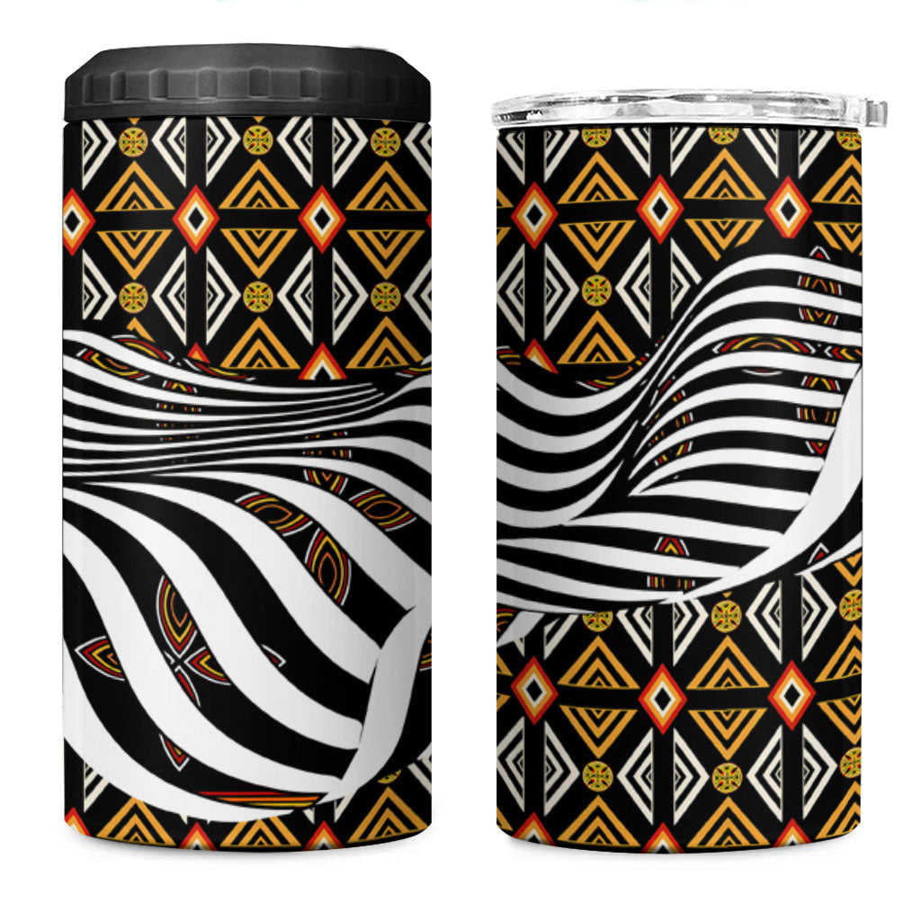 Cameroon Toghu Bamenda 4 in 1 Can Cooler Tumbler African Traditional Art