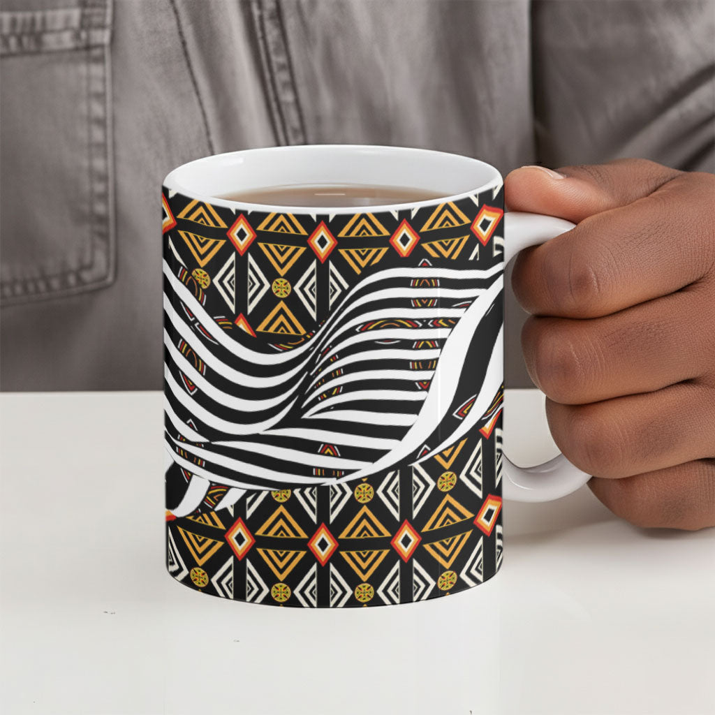Cameroon Toghu Bamenda Ceramic Mug African Traditional Art