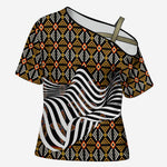 Cameroon Toghu Bamenda Cross Shoulder Shirt African Traditional Art