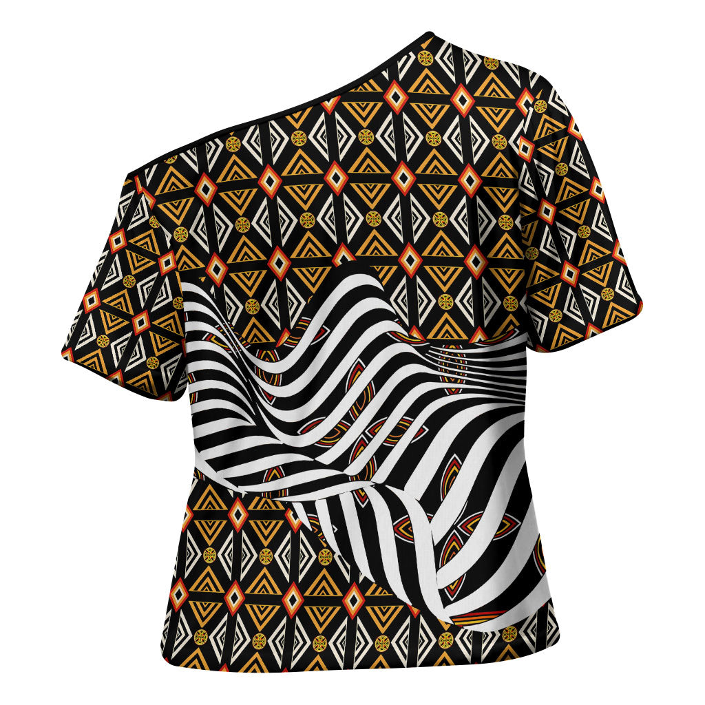 Cameroon Toghu Bamenda Cross Shoulder Shirt African Traditional Art