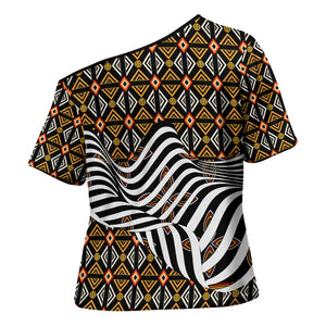 Cameroon Toghu Bamenda Cross Shoulder Shirt African Traditional Art